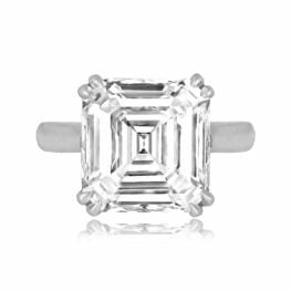 6 carat Asscher cut ring Genesee Ring Top View