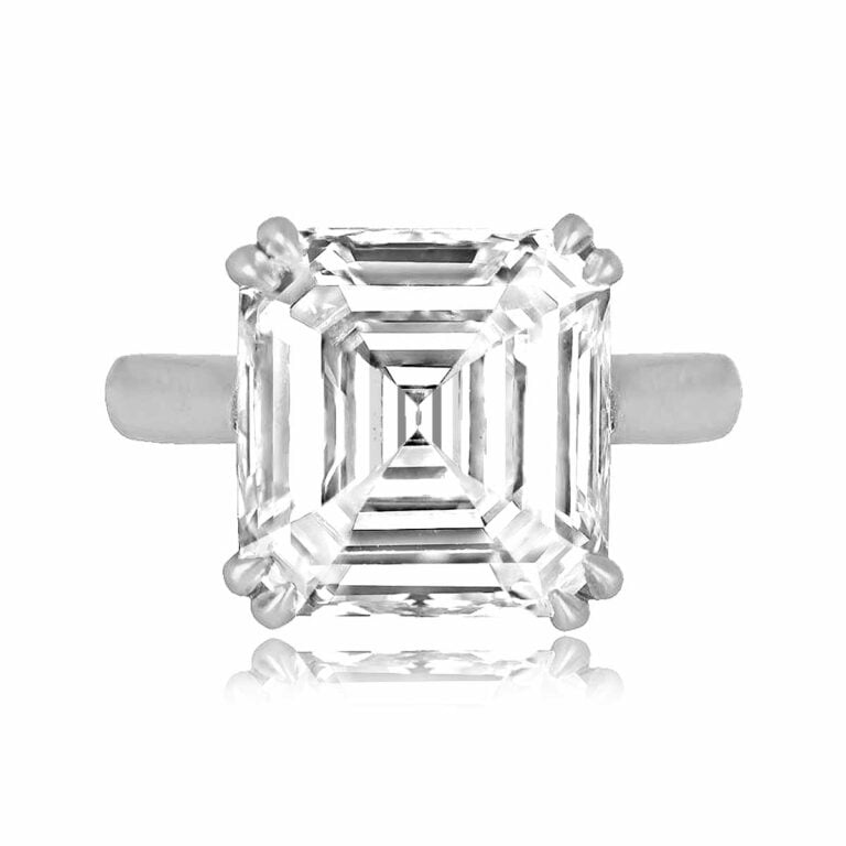 Vintage GIA 6.01ct Asscher Cut Diamond Genesee Ring