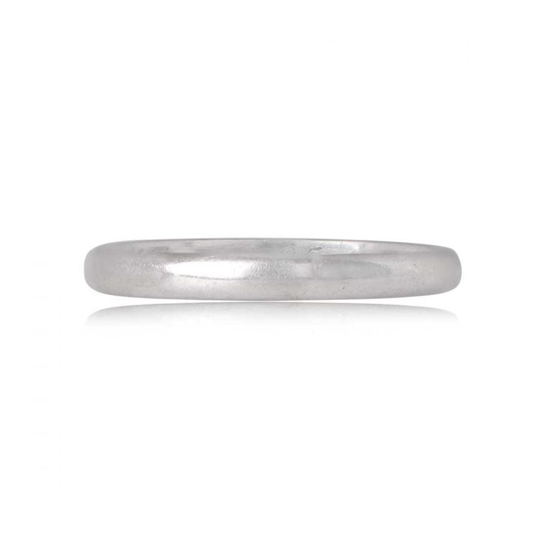 Vintage Platinum Wedding Red Bay Band, Circa 1960 2.4mm