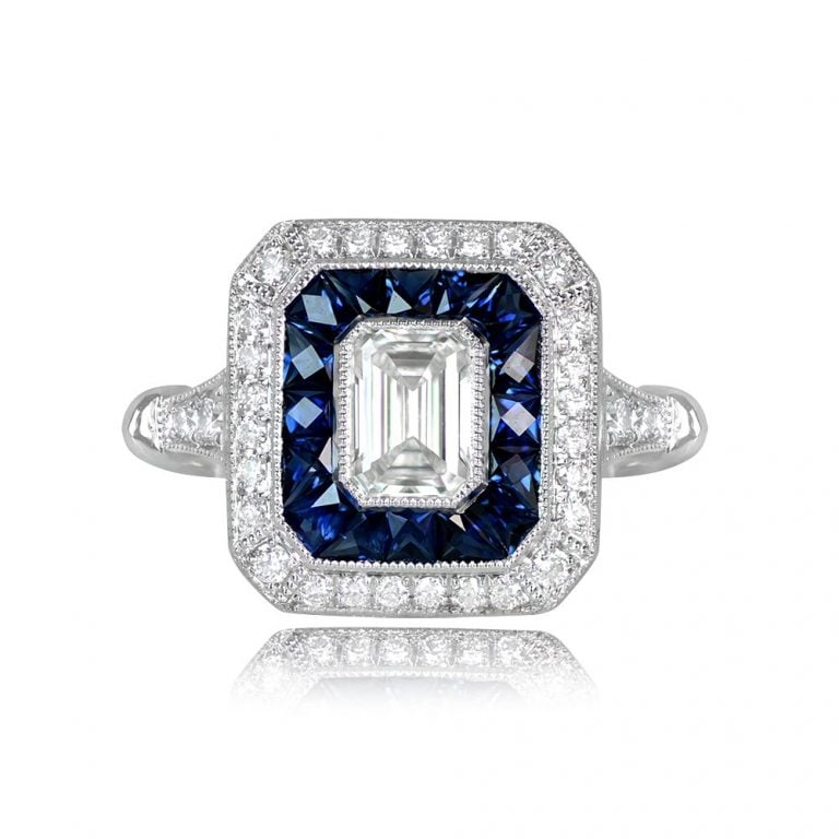 GIA 0.51ct Diamond Double Halo Wilshire Ring