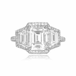 2.03 carat center Emerald Cut Diamond and Platinum Burbank Ring HER145