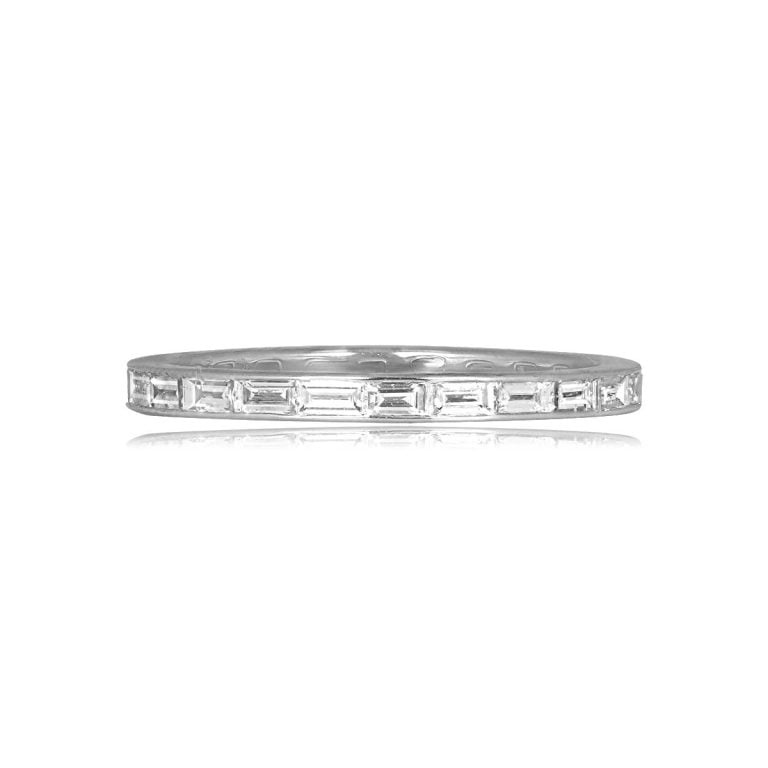 Platinum Channel Set Baguette Eternity Meadville Band 2mm