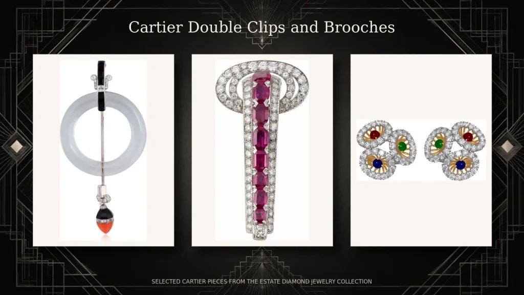 Cartier Double Clips and Brooches