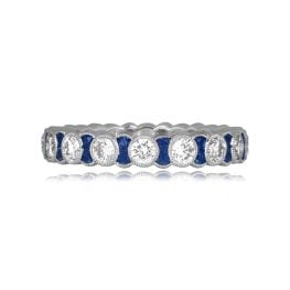 Platinum, Diamond and Sapphire Wedding Elmont Band 14576
