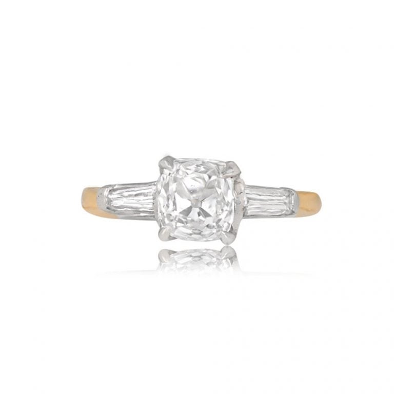 Vintage GIA 1.19ct Cushion Cut Diamond Hastings Ring