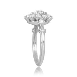 0.89ct old European cut diamond platinum cluster Joplin Ring 16180 TSV