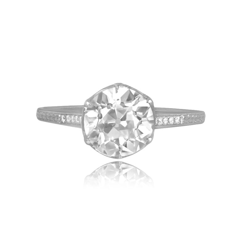 Art Deco 1.81ct Old European Cut Diamond Toulouse Ring, Circa 1925