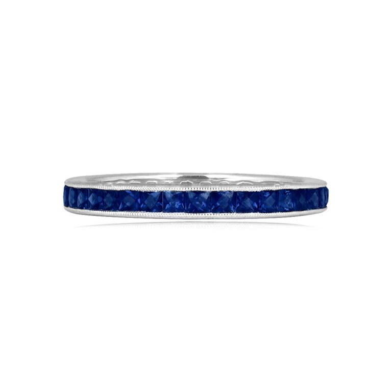1.23ct French Cut Sapphire Eternity Morell Band 2.60mm