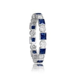 platinum band Diamond and Sapphire Eternity Laporte Band 2.80mm 15575
