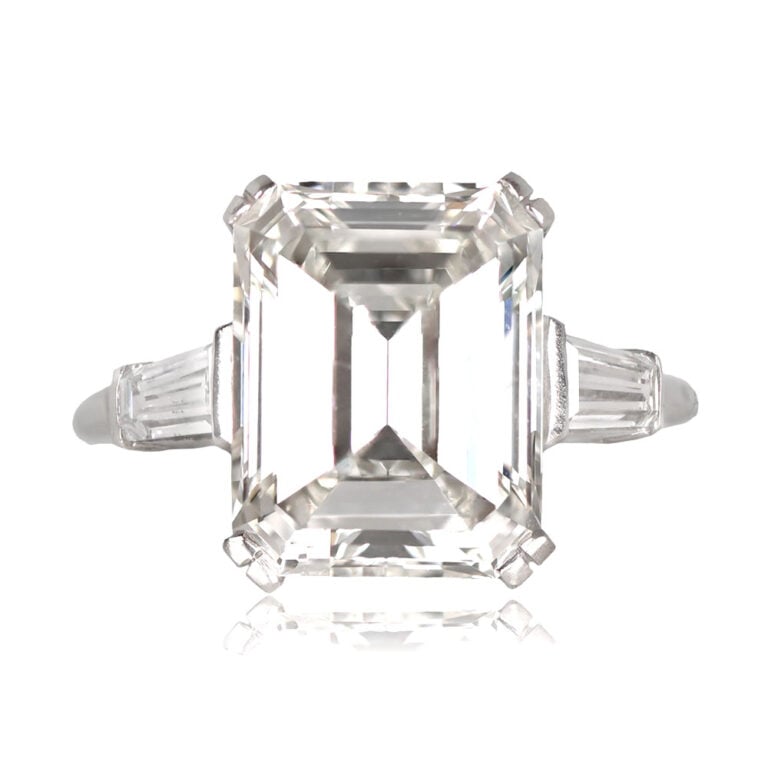Vintage 6.49ct Emerald-Cut Diamond Ring. Washington Ring. Circa 1950