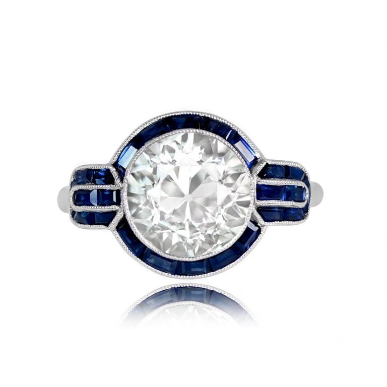 3.07ct Diamond and Sapphire Halo Altona Ring