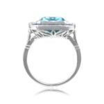 7.64ct Aquamarine and Sapphire Halo Carmi Ring 15536
