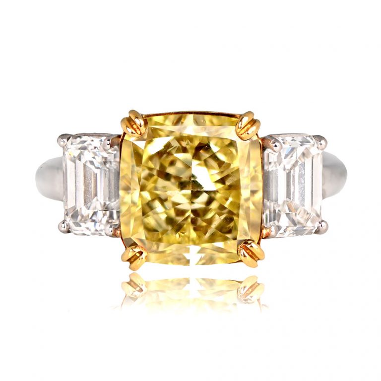 5.78ct Fancy Yellow Diamond Ottsville Ring