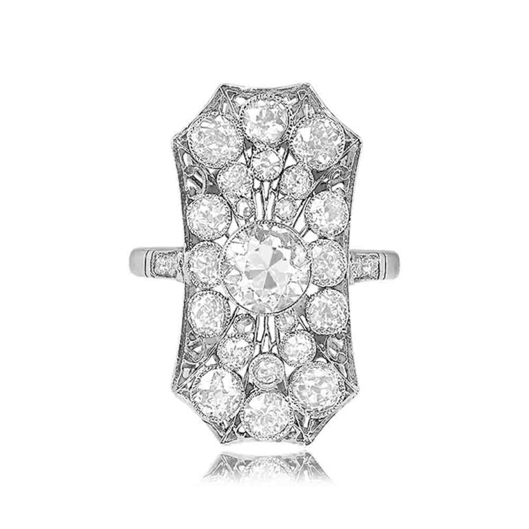 Antique Edwardian Diamond Openwork Newfield Ring, Circa 1910