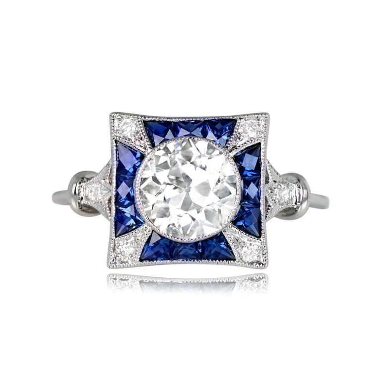 1.23ct Diamond and Sapphire Engagement Denmark Ring