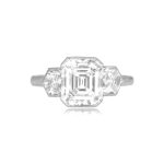 3.14ct GIA Certified Emerald Cut Diamond with diamond accents Deansgate Ring 13601