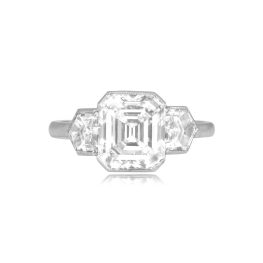 3.14ct GIA Certified Emerald Cut Diamond with diamond accents Deansgate Ring 13601