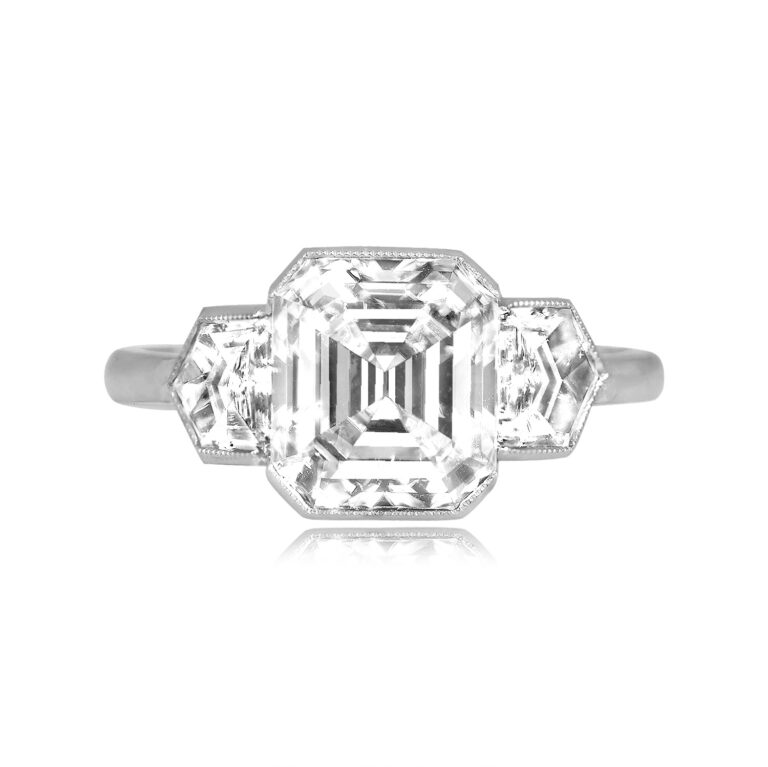 3.14ct GIA Certified Emerald Cut Diamond Deansgate Ring