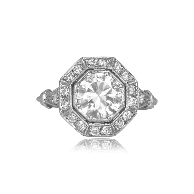 1ct Diamond Octagon Halo Arca Ring