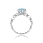 1.30ct round cut aquamarine platinum Bay Ring 14175 SV