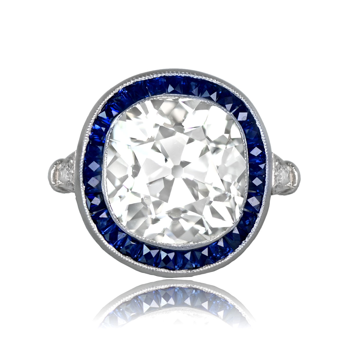5-Carat-Cushion-Cut-Diamond-and-Sapphire-Ring-13805-TV-New 5 Carat Cushion Cut Diamond and Sapphire Ring 13805-TV-New