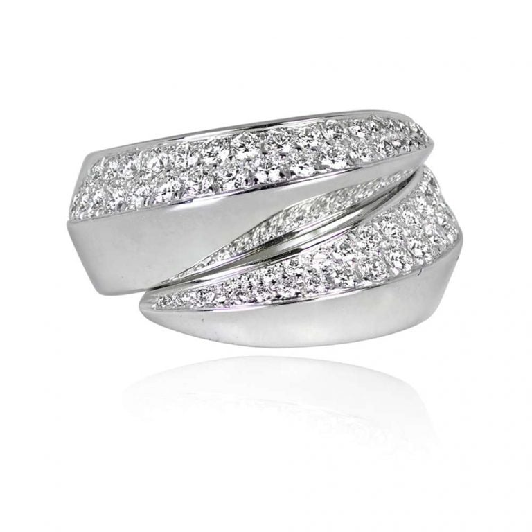 French Cartier White Gold Band. Circa 1990