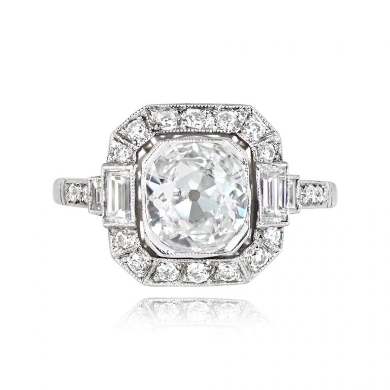 1.22ct Cushion Cut Diamond Platinum Westmorland Ring