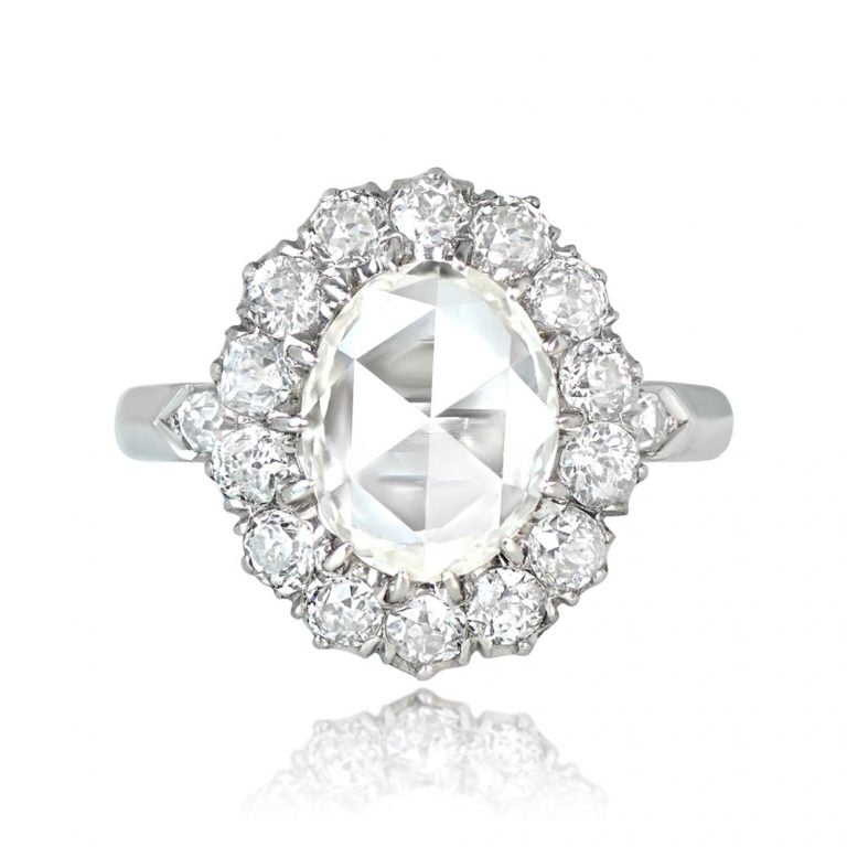 1.78ct Oval Rose-Cut Diamond Cluster Gloucester Ring