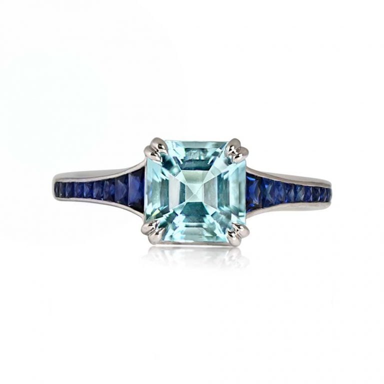 1.43ct Aquamarine and Sapphire Accent Coram Ring