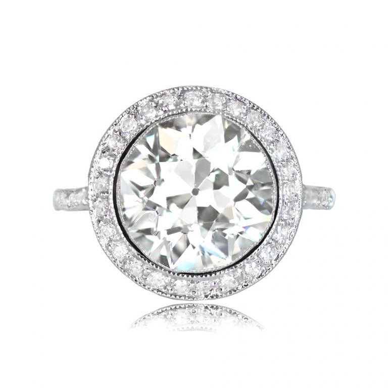4.37ct Diamond Platinum Halo Shoreham Ring