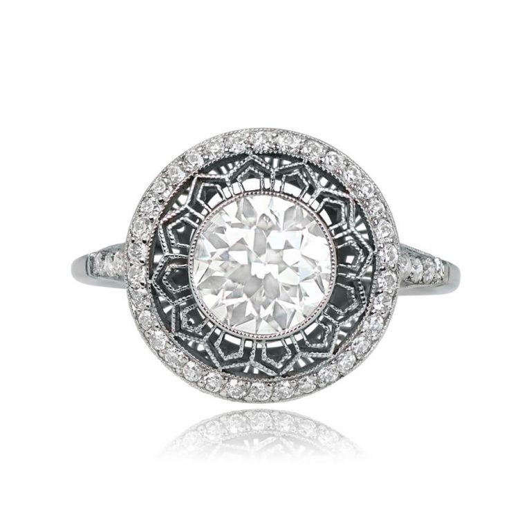 1.49ct Diamond and Open Work Halo Arvada Ring