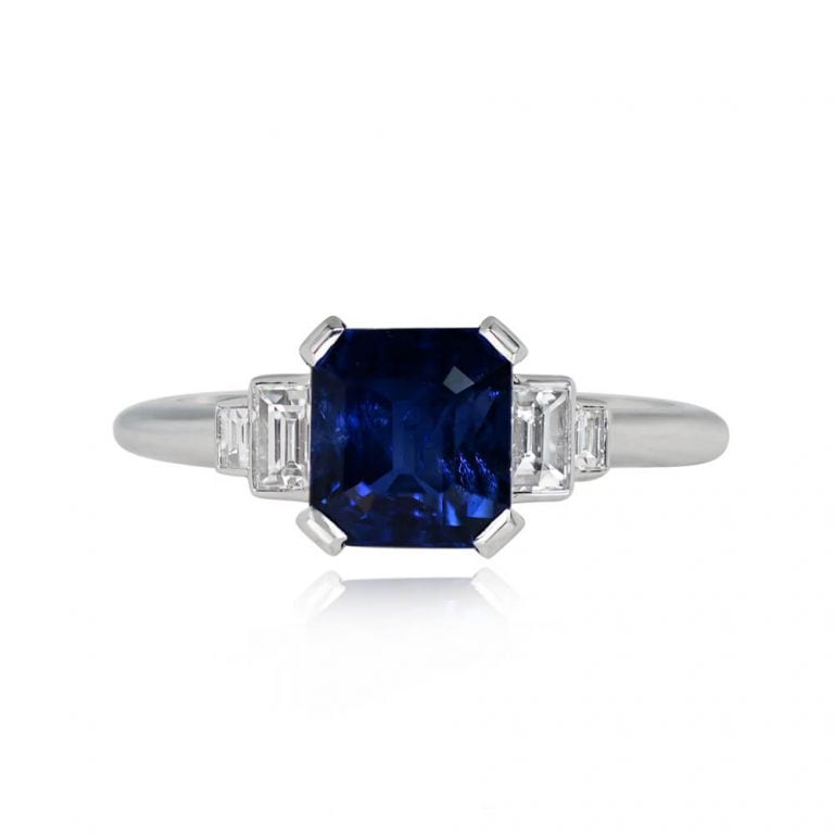 1.68ct Natural Sapphire Platinum Ring. Morristown Ring