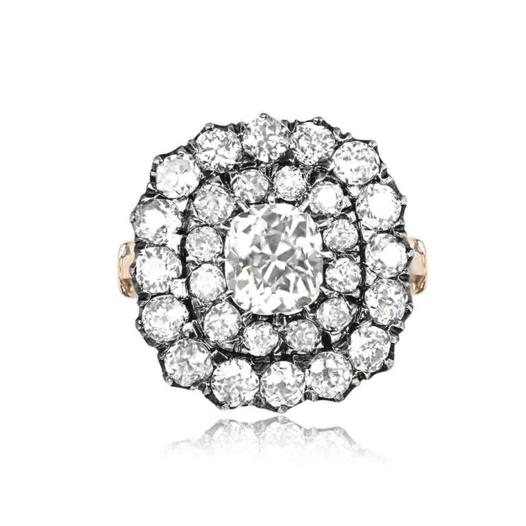 0.91ct Double Halo Diamond Addison Ring