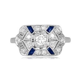 0.25 carat center diamond with geometric filigree design Fairbank Ring 15784