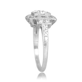 Art Deco 1.10ct old European cut diamond platinum halo Copenhagen Ring 16199 TSV