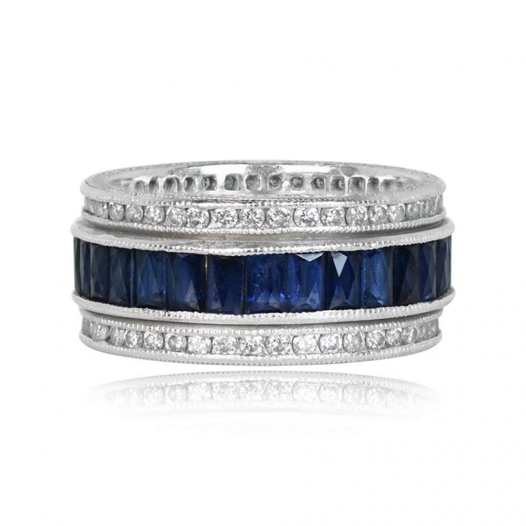 Triple Platinum Sapphire and Diamond Gottingen Band 8.8mm