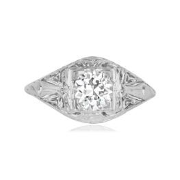 Vintage 18k White Gold 0.71ct Old European Cut Diamond Engagement Ring 13519-TV-1000PX