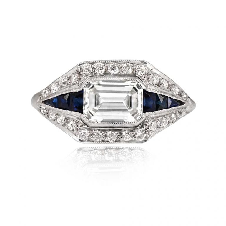 Art Deco 1.15ct Emerald Cut Woodbine Ring, Circa 1930