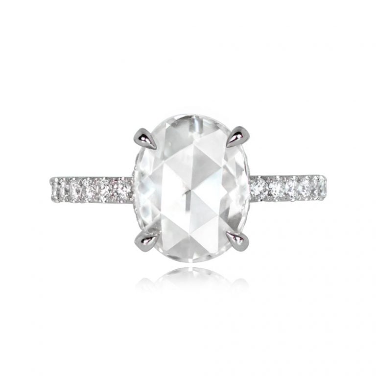 Platinum GIA 2.69ct Rose Cut Diamond Calabria Engagement Ring
