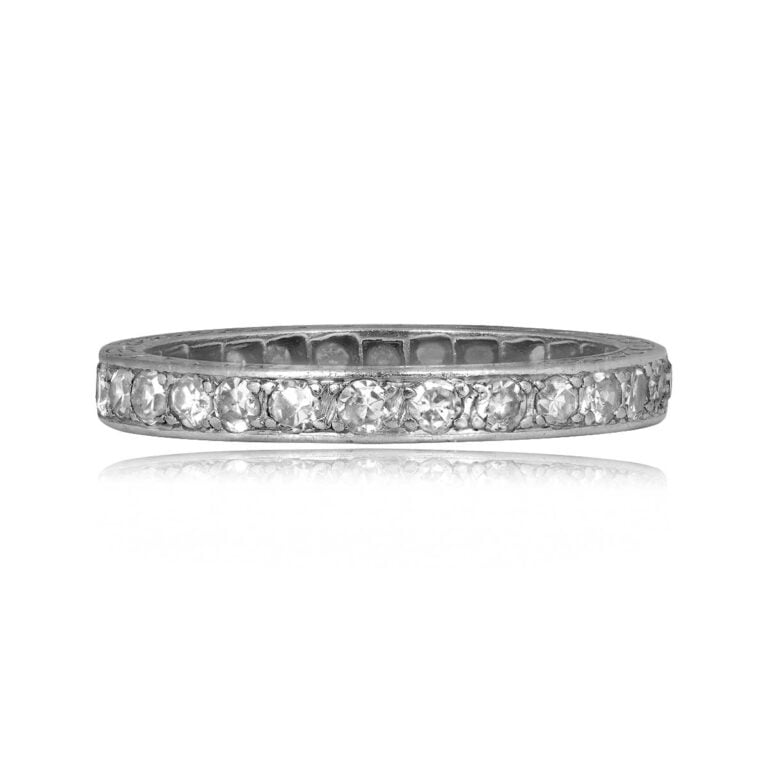Antique Art Deco Pave-Set Diamond Eternity Odessa Band, Circa 1930 2.5mm