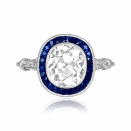 2.01ct antique cushion cut diamond platinum Mosley Ring 16062 TV