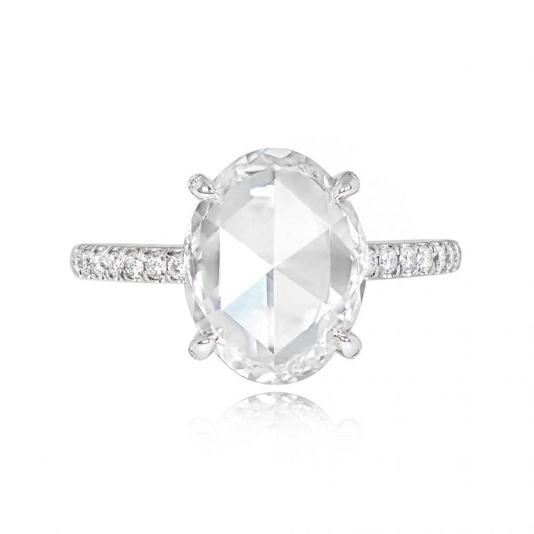 3.02ct Oval Rose Cut Diamond Bel Air Ring