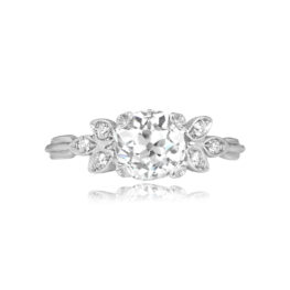 Leaf Motif and Diamond Ring Cairns Ring Top View 14090