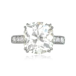 Antique 5ct Diamond Cushion Cut Engagement Ring 14672-TV