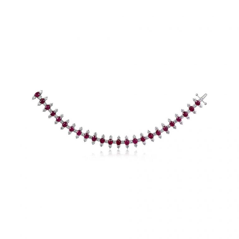 Ruby and Diamond White Gold Strathmore Bracelet