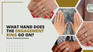 Diagram of Engagement Rings and Wedding Rings on Fingers of Models