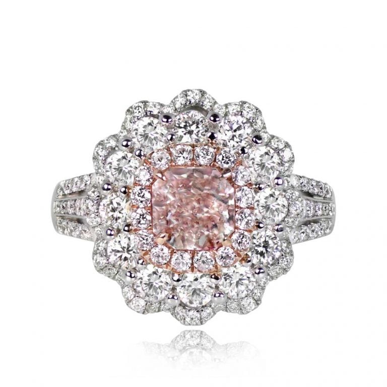 GIA Certified 1.00ct Fancy Pink Diamond Linas Ring