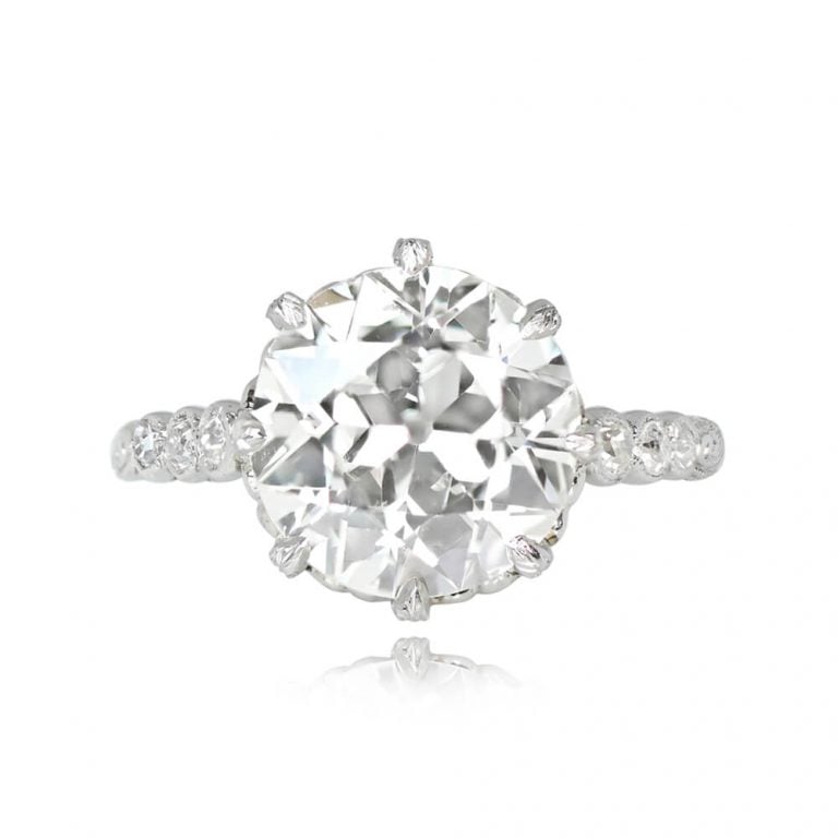 Antique 3.63ct Old European Diamond Stratton Ring. Art Deco Era, Circa 1920