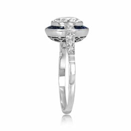 1.42ct Diamond and Sapphire Halo Brookville Ring 14111