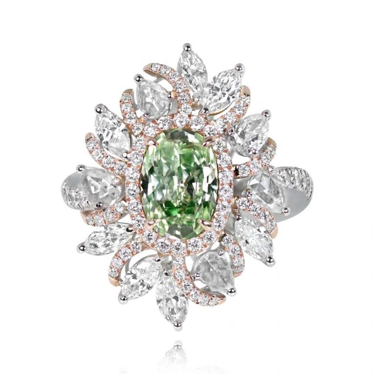 1.54ct Fancy Light Yellow-Green Verbena Ring